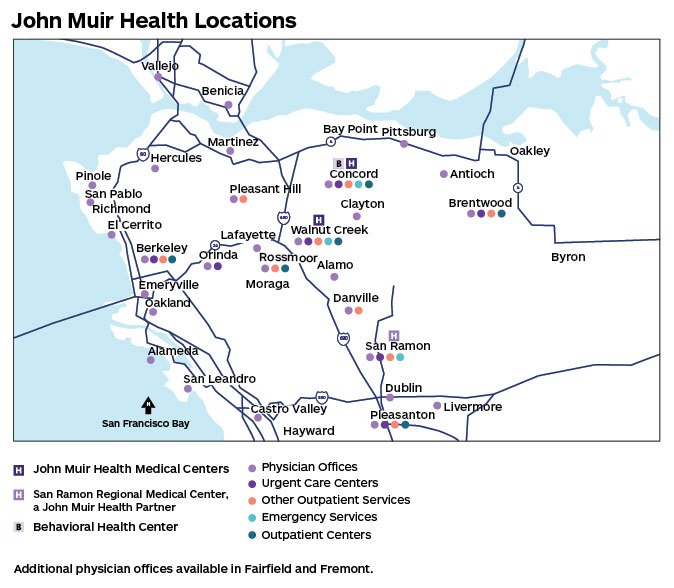 John Muir Health locations map